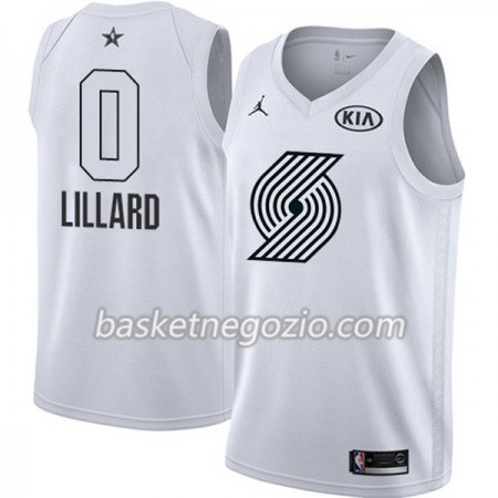 Canotte Uomo Portland Trail Blazers Damian Lillard 0 2018 All Star Jordan Brand Bianco Swingman